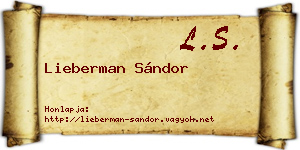 Lieberman Sándor névjegykártya